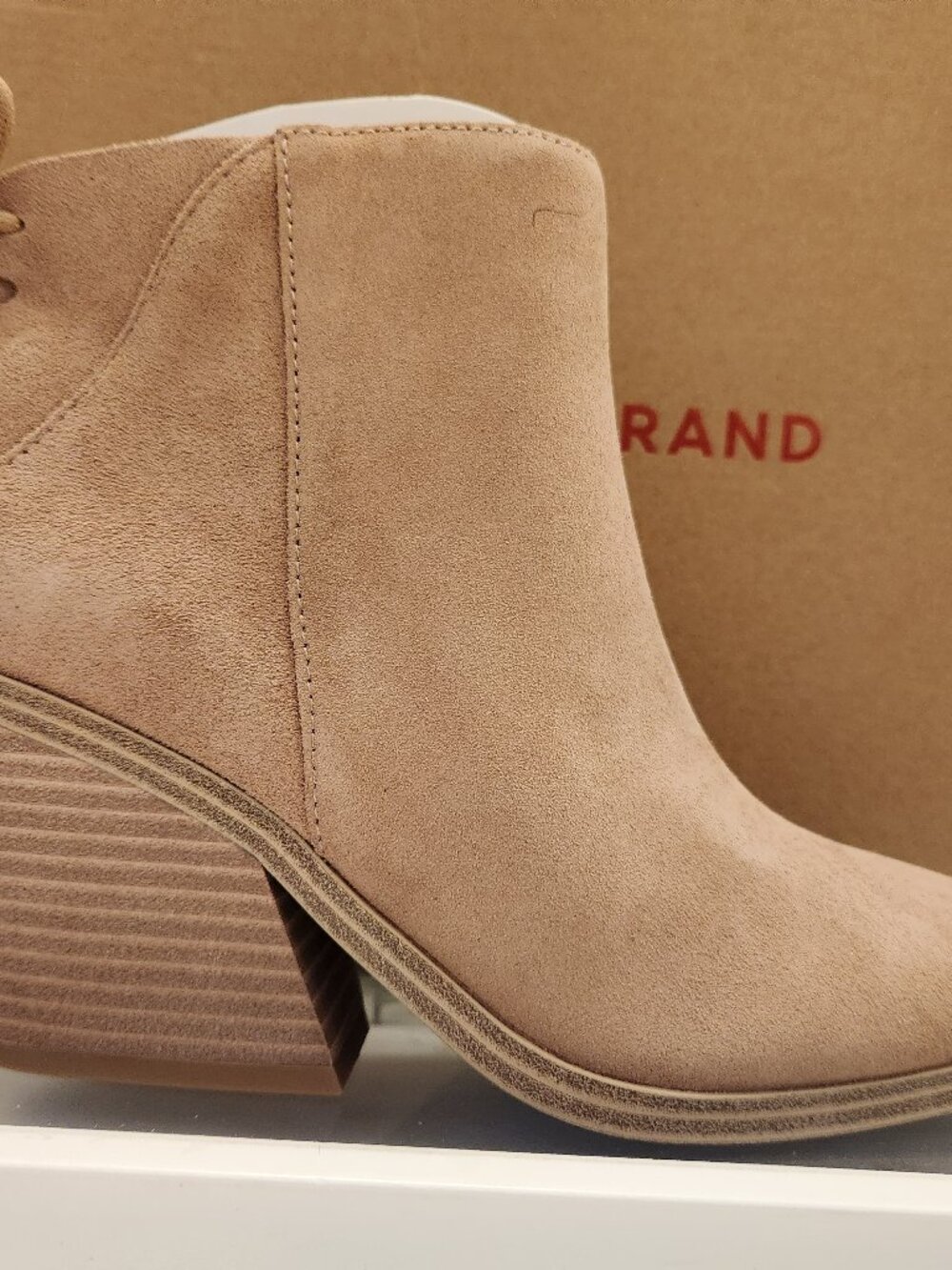 Lucky Brand "Mikasi" Tawny Brown Oiled Suede Booties. NIB. Size 7.5 M